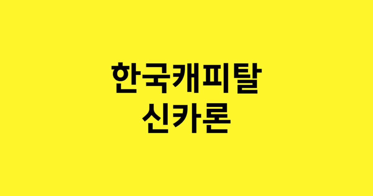 한국캐피탈 신카론